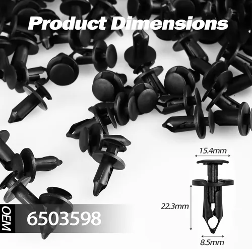 Vista 2 de UNIGT 120 remaches de sujeción reemplazan 6503598 compatible con Jeep Wrangler JK JL y clips de retención de plástico para parrilla Unlimited