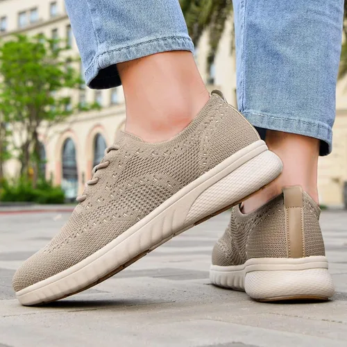 Vista 3 de TIOSEBON Zapatos deportivos Oxoford para caminar para hombre, zapatos casuales de malla de trabajo