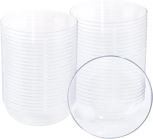 Vista 17 de bUCLA Paquete de 50 Cuencos de Plástico Negro - Cuencos Desechables de Plástico Negro de 10oz para Salsa/Servir - Ideales para Fiestas y Año Nuevo