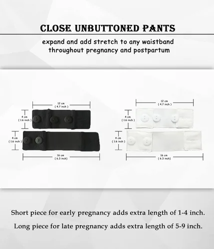 Vista 2 de Combinación de camisas de maternidad y extensores de cintura de pantalones, banda de vientre de maternidad sin costuras