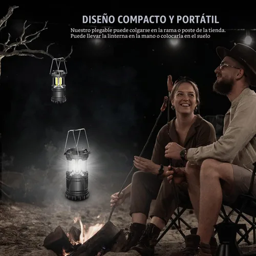 Vista 4 de EXTRASTAR Paquete de 2 luces LED operadas por batería, lámpara portátil de batería para supervivencia, linterna de camping impermeable, adecuada