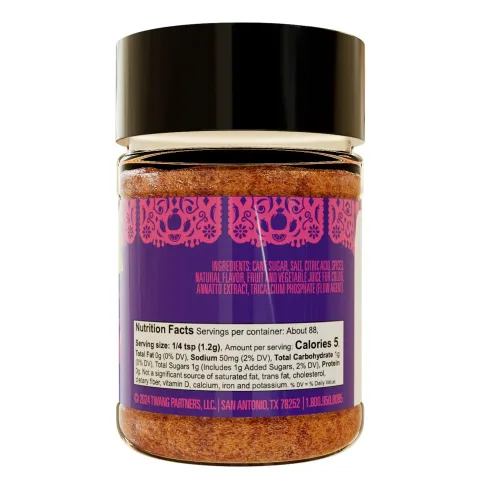 Vista 2 de Twang Chamoy - Condimento de sal saborizado, polvo de chamoy para frutas y dulces, condimento de frutas mexicanas agridulces, tarro agitador