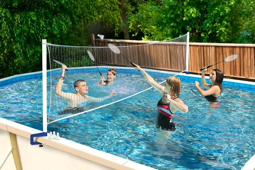 Vista 2 de Red para la pileta para voleibol/bádminton con soportes Poolmaster 72786