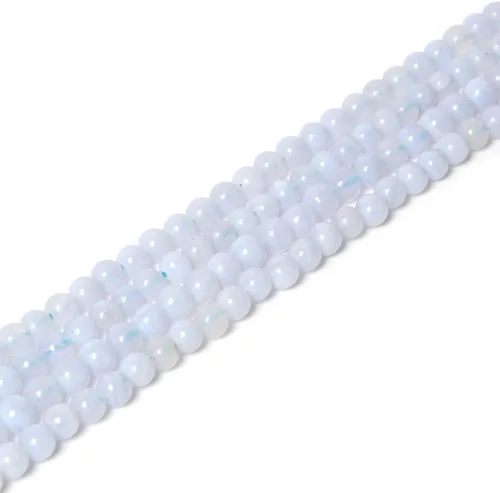Vista 18 de 7 piedras preciosas de chakras de 0.157 in redondas de cristal curativo sueltas de 16 pulgadas para hacer cuentas de joyería