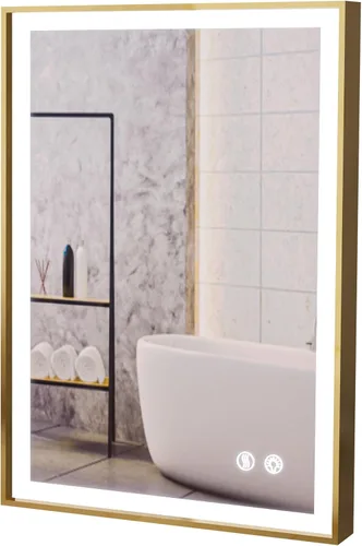 Vista 8 de Espejo LED de longitud completa de 19 x 59 pulgadas para baño con 3 modos de color, atenuador táctil, tocador iluminado de pie o montaje en pared