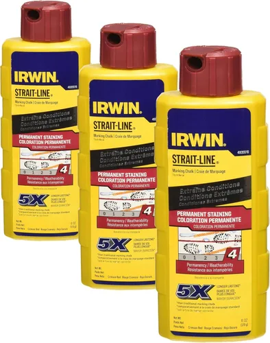 Vista 8 de IRWIN Tools STRAIT-LINE - Tiza de marcado permanente, rojo carmesí, 6 onzas (4935519)