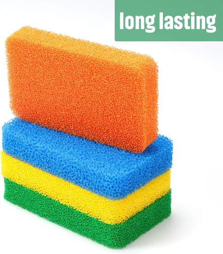 Vista 7 de Patelai Esponja de silicona para platos, 10 piezas, esponja de limpieza reutilizable para cocina, esponja suave para frutas y verduras