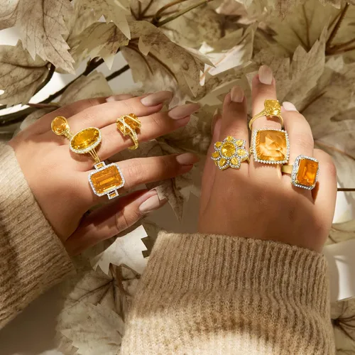 Vista 4 de Ross-Simons 11.90 Carat Citrine and .95 ct. t.w. White Topaz Ring in 14kt Gold Over Sterling Silver