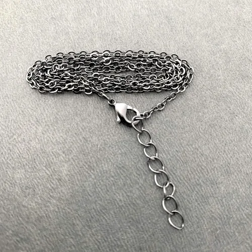 Vista 4 de Pewter RUN Necklace - Running Shoe Charm and Pewter RUN Charm on 18 inch Gunmetal Chain