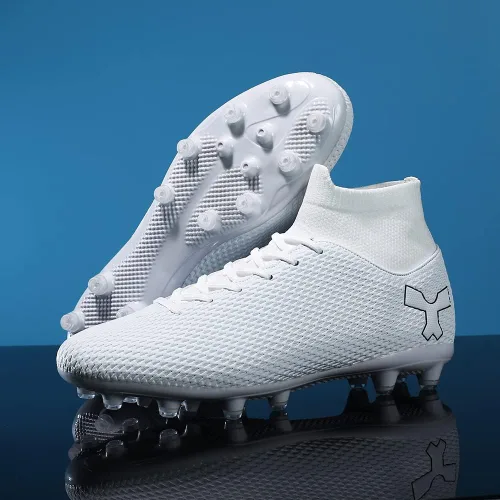 Vista 3 de Botas de fútbol para hombre con tacos de fútbol para hombres y niños grandes, zapatos de punta alta para jóvenes, entrenamiento profesional