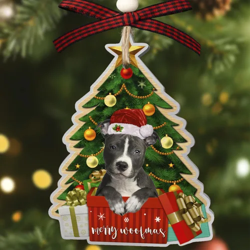 Vista 11 de Adornos de perro boxer para árbol de Navidad, adorno de aluminio boxer, decoración de Navidad 2023 para amantes de los boxeadores, mamá de perro