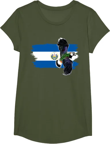 Vista 65 de Camiseta con la bandera de El Salvador, mapa de El Salvador, camiseta de Salvador para mujer, Negro