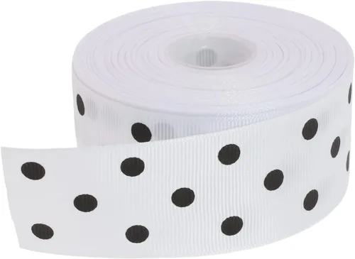 Vista 20 de Cinta de grogrén de lunares de 25 yardas cada rollo 100% poliéster (1 pulgada, beige)