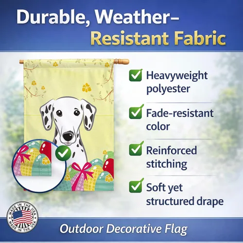 Vista 390 de Caroline's Treasures BB1923GF Bandera decorativa para jardín con diseño de Border Collie, para caza de huevos de Pascua, para jardín, jardín, patio