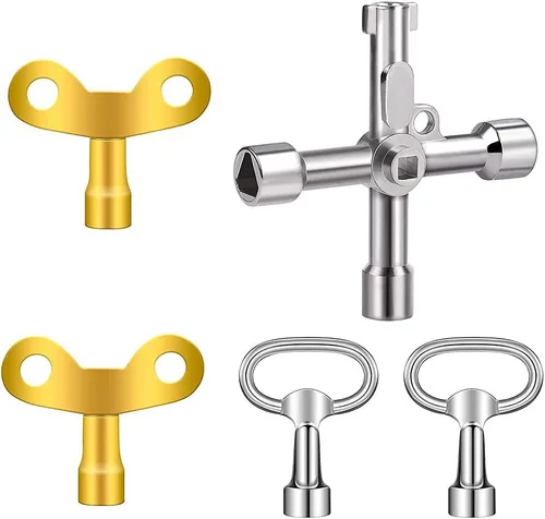 Vista 11 de 2 llaves triangulares Matel Triangular Socket Universal Utility Keys para bloqueo de panel triangular. 0.354 in