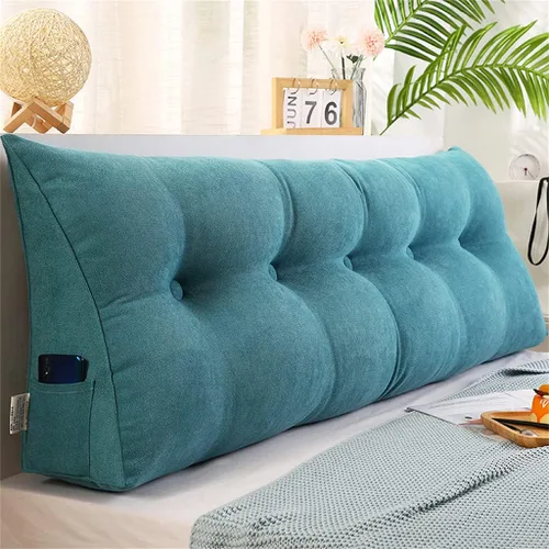 Vista 13 de Almohada triangular para cabecero, cojín triangular de color sólido, almohada de lectura, almohada de algodón con cuña de soporte de posicionamiento