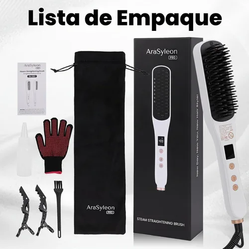 Vista 7 de Steam Hair Straightener Brush, 2-in-1 Detangling & Straightening Brush