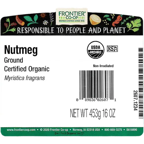 Vista 2 de Frontier Herb Organic Nuez moscada molida, 16 oz
