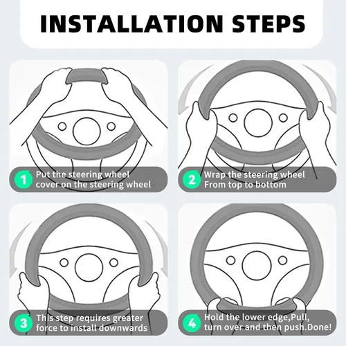 Vista 3 de Funda de cuero brillante para volante, 15 pulgadas, antideslizante, elástico, protector de volante con diamante brillante para mujeres y niñas