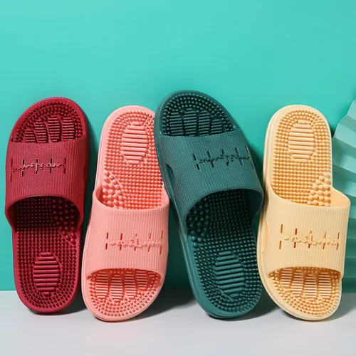 Vista 4 de Promociona la circulación sanguínea, cómodas pantuflas de masaje, pantuflas antideslizantes de fondo grueso, color negro, 40-41, sandalias