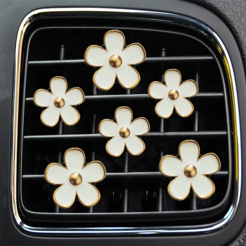 Vista 9 de Clips de ventilación de aire – 6 piezas de decoración de coche de margaritas para ventilación de aire y acondicionamiento, accesorios
