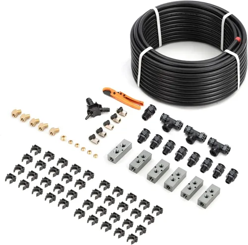 Vista 11 de Kit de Accesorios para Compresor de Aire 1/2" x 100 pies Sistema de Tuberías de Aire Comprimido de Aluminio HDPE Manguera Negra de Compresor de Aire
