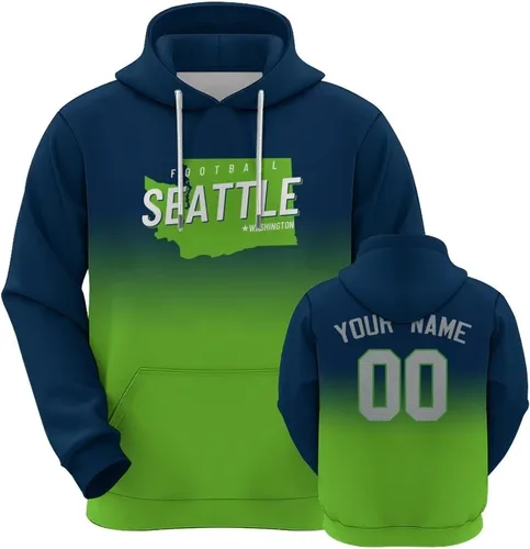 Vista 27 de Custom Football City Map Gradient Hoodies-Personalized Name Number Hooded Sweatshirts Football Fans Gifts for Men,Women,Youth