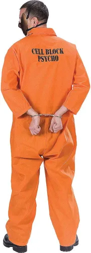Vista 2 de FunWorld Cell Block Caníbal Psicópata Disfraz Adulto Naranja