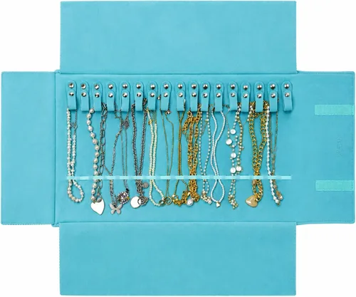 Vista 25 de UnionPlus Travel Necklaces Roll Organizer Anti-Tangle Air Blue Azul aire
