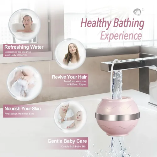 Vista 4 de Filtro de baño para grifo de bañera, filtro de agua de baño de 10 etapas de 2,500 galones, elimina contaminantes y equilibrador de pH, mejora