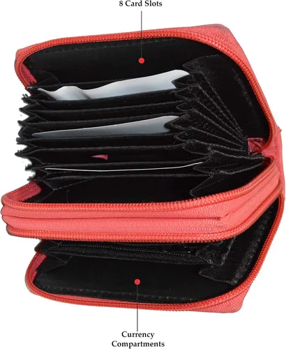 Vista 6 de Leatherboss - Cartera de piel con doble cremallera con seguridad RFID