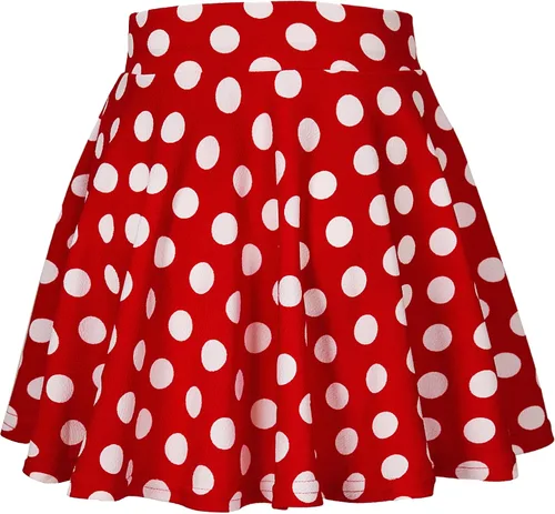 Vista 2 de Falda básica EXCHIC para mujer, corte redondo, largo a la rodilla, casual, elástica, mini falda de patinadora