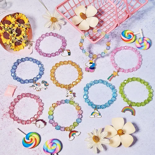Vista 4 de Hicarer - 9 pulseras de unicornio para niñas, adolescentes, niños