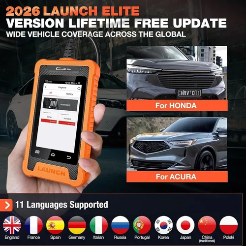 Vista 6 de Escáner LAUNCH Creader Elite OBD2 2025 para Honda Acura, herramienta de escaneo de diagnóstico bidireccional de sistema completo, lector de código