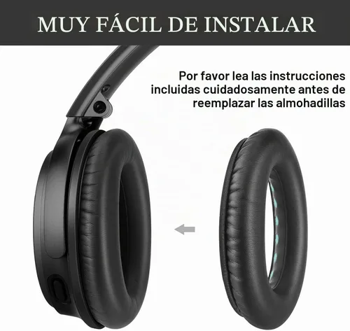 Vista 3 de Almohadillas de repuesto para auriculares Bose QuietComfort 35 QC35 y QC35 Negro
