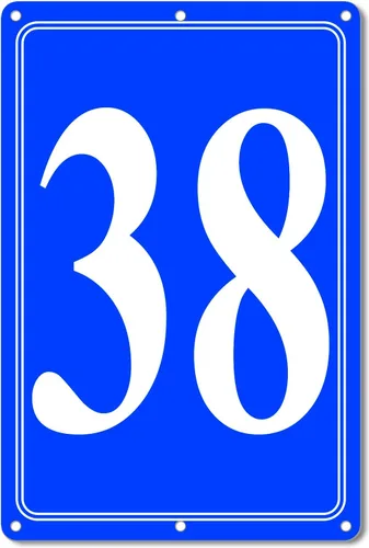 Vista 25 de Premium Aluminum Number Signs, Metal 12" X 8" Blue Numbered Sign Outdoor for Parking Lots, Floor, Dock, Court, Aisle, Field, High Visibility, No