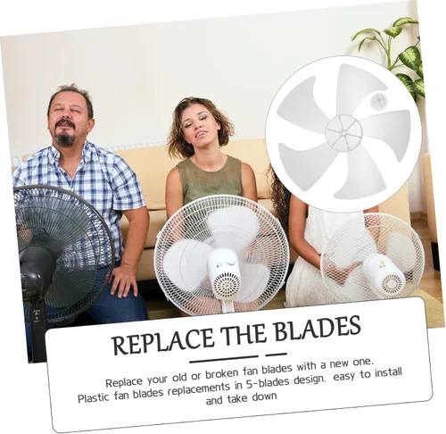 Vista 9 de Uonlytech Ventilador de 14 pisos con aspas de ventilador de escritorio, ventilador de casa, mesa blanca, piezas de refrigerador, aspas de ventilador