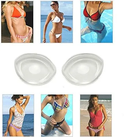 Vista 9 de 1 par de almohadillas de silicona reutilizables e invisibles, suaves e impermeables, con forma de abulón, para sujetador de vestido, bikini