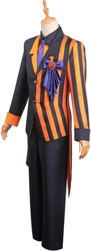 Vista 2 de Tomioka Giyuu Cosplay Costume Anime Kimetsu no Yaiba Pumpkin Shirt Pants Coat Tie Uniform Halloween Suit Adult Men