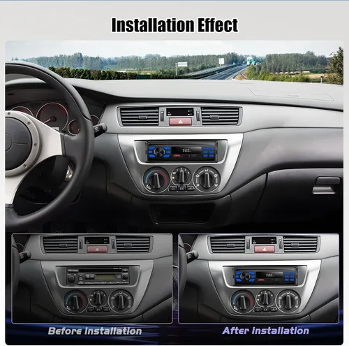 Vista 2 de SIXWIN Estéreo de coche de un solo DIN con Bluetooth 5.1 manos libres para llamar al coche, radio FM, reproductor de MP3, puerto USB dual AUX