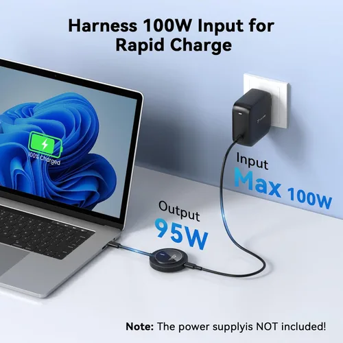Vista 7 de Transmisor y receptor HDMI inalámbrico 4K @30Hz, 2.4G/5G Plug & Play Adaptador de pantalla inalámbrico USB-C y extensor HDMI con PD 3.0, transmite