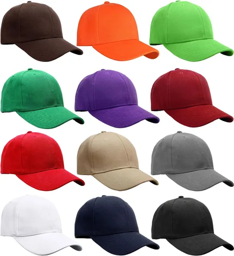 Vista 34 de Falari - 12 unidades de gorras de béisbol, lisas y de tamaño ajustable, venta al por mayor Verde militar