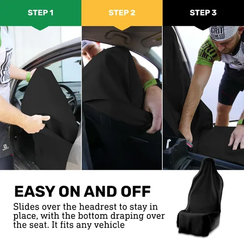 Vista 7 de UltraSport Protector de Asiento de Coche Impermeable con Toalla, Ajuste Universal, Protector de Asiento Delantero Antisudor y Antiolor, Secado