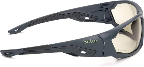 Vista 2 de Bollé Safety MERPSF, Mercuro - Gafas de seguridad de platino, montura negra y amarilla, lentes ahumadas, universales