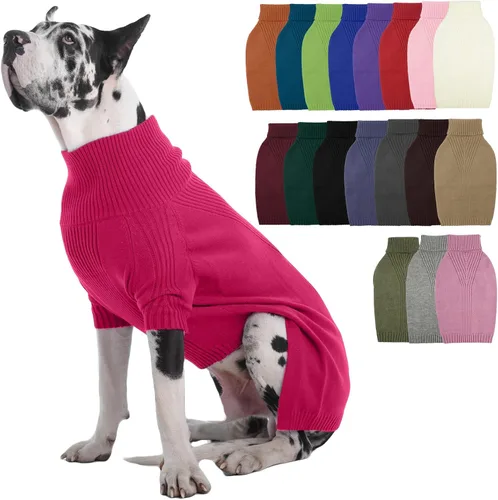 Vista 76 de IECOii Suéter de perro salchicha de cuello alto para perros pequeños, medianos y hembras, elástico y transpirable, abrigo de punto cálido, para Negro