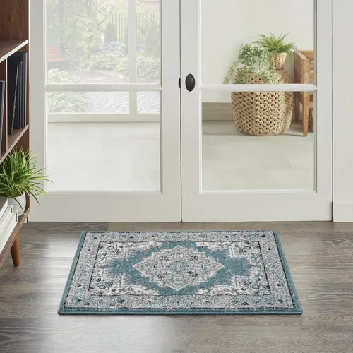 Vista 49 de Nourison Passion Alfombra marfil/negro, de 2 pies 2 pulgadas x 10 pies, fácil de limpiar, no desprende pelo, para habitación, sala, comedor, cocina