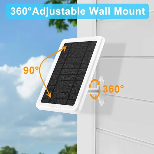 Vista 3 de Cargador de panel solar de 5W para cámara de anillo-2P-3P (blanco-1Pa)