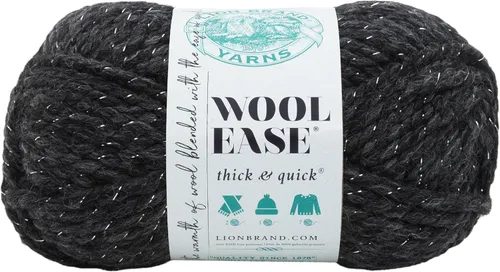 Vista 211 de Lion Brand Yarn - Ovillo de lana Wool-Ease Thick & Quick color fuerza aérea Super Bulky Wool Acrylic Blend Fiber for Soft Hats, Sweaters, Chunky