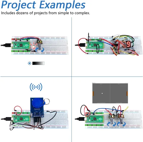 Vista 4 de Freenove Kit de inicio definitivo para Raspberry Pi Pico (incluido), microcontrolador Cortex-M0+ de doble núcleo, tutorial detallado de 767 páginas