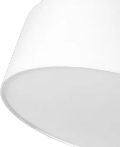 Vista 5 de SomSom Lámpara de techo, pantalla colgante de tela moderna de montaje semiempotrado, pantalla de tambor blanco grande, lámpara colgante redonda